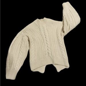 A.L.C. Women’s Shelby Lace-Up Cable Knit Sweater Ivory XS